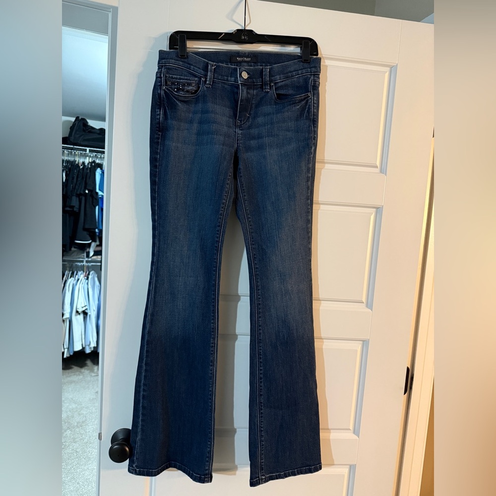 White House Black Market Noir Flare Leg Jeans